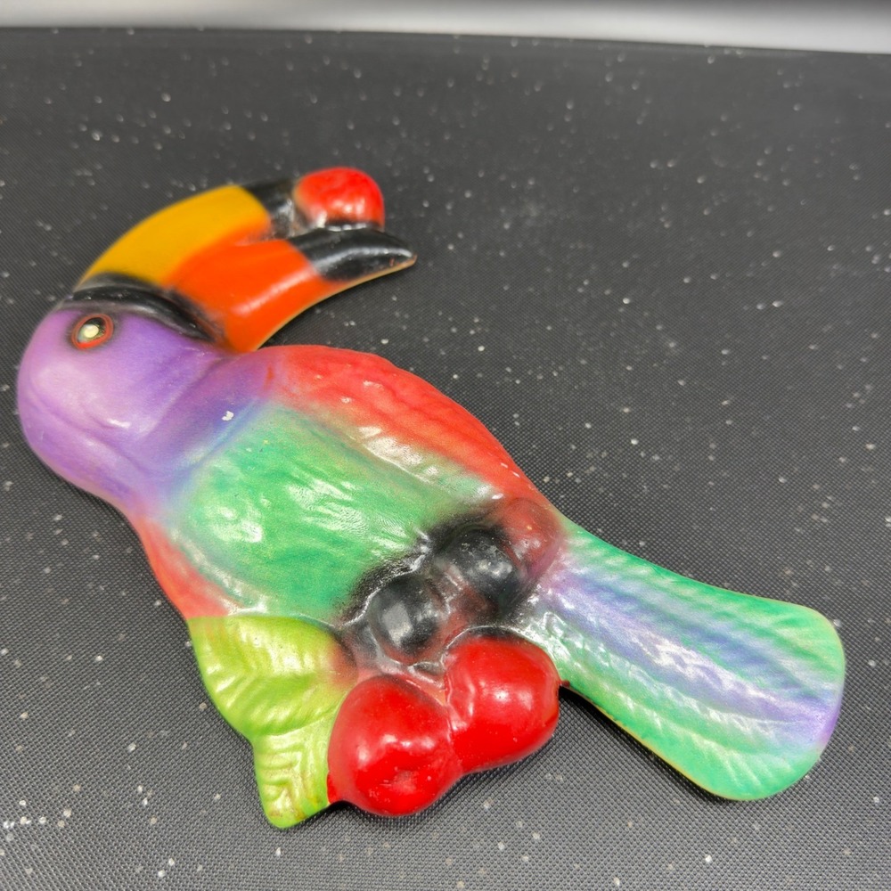 Vintage Ceramic Toucan Wall Hanging Tropical Bird Figurine Multi Color Decor VTG - Picture 10 of 10